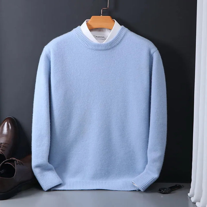 Luxurious Cashmere Sweater for Men - Oliver-Light Blue-S-State of Style