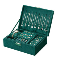 Luxurious Large Velvet Jewellery Box-GREEN-State of Style