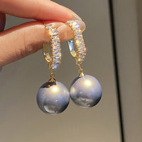 Luxurious Pearl and Zirconia Earrings - Amara-Blue-State of Style