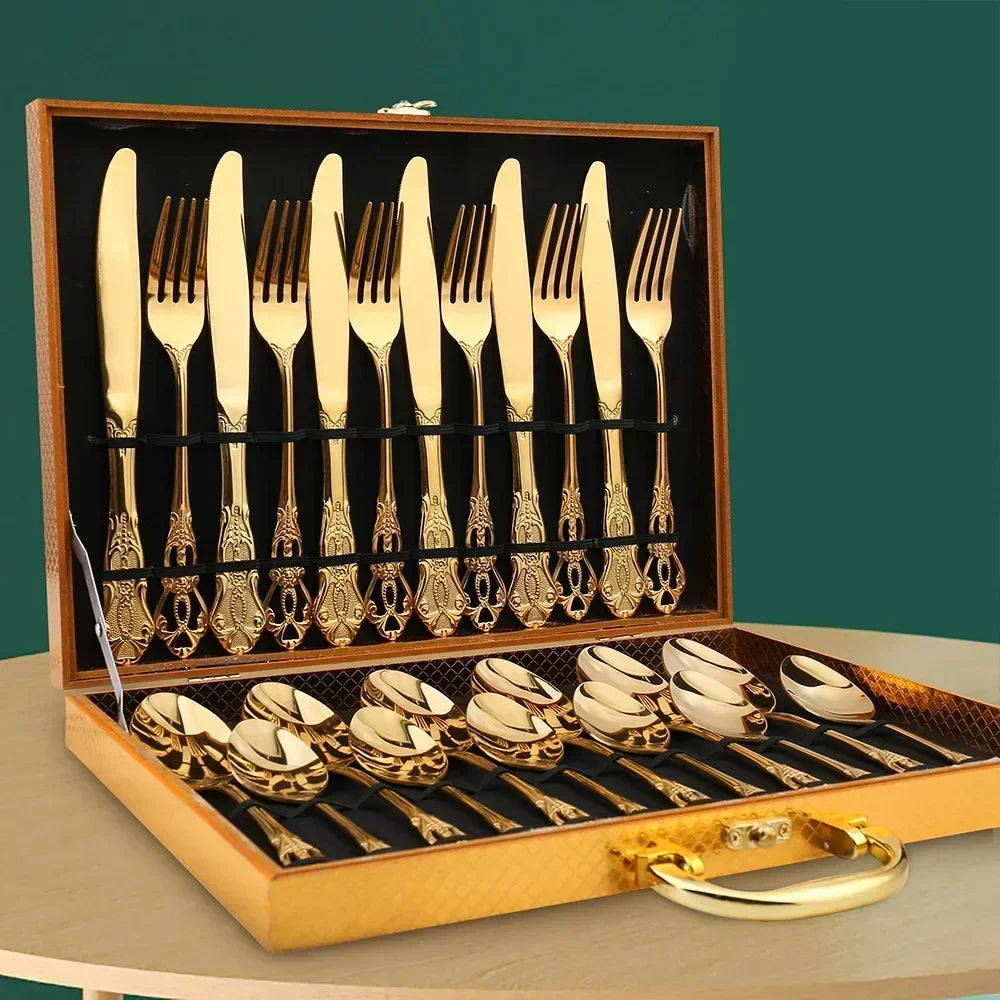 Luxury 24-Piece Cutlery Set - RoyalCutlery-Gold-State of Style