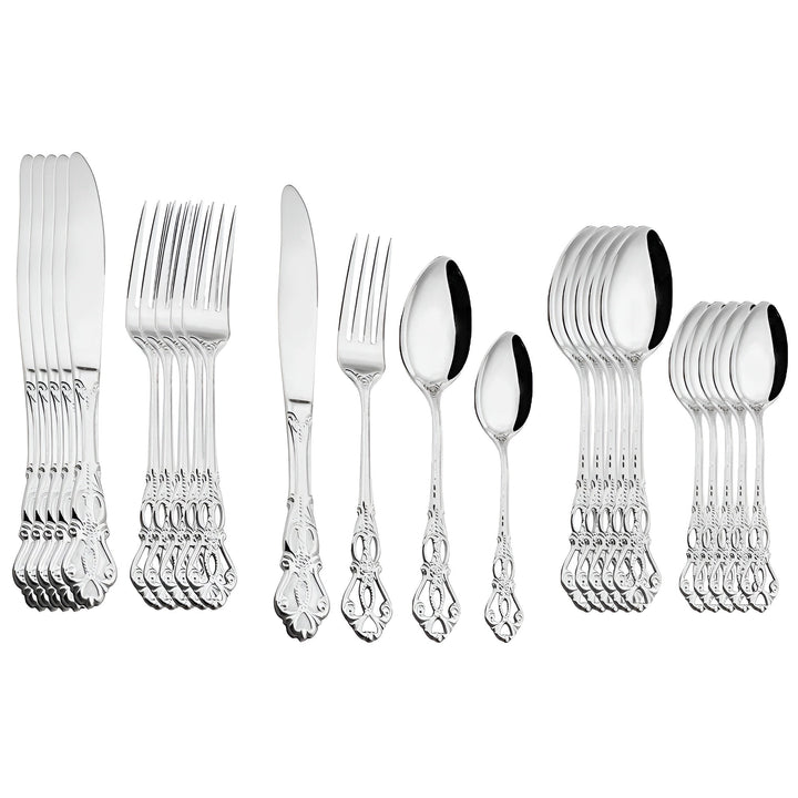 Luxury 24-Piece Cutlery Set - RoyalCutlery-Silver-State of Style