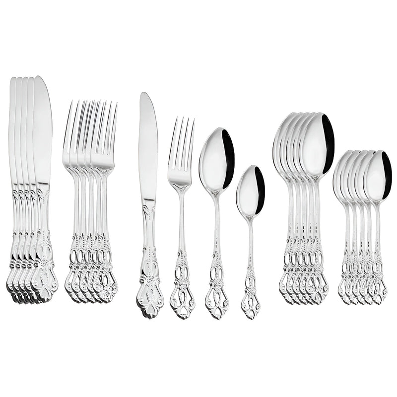 Luxury 24-Piece Cutlery Set - RoyalCutlery-Silver-State of Style
