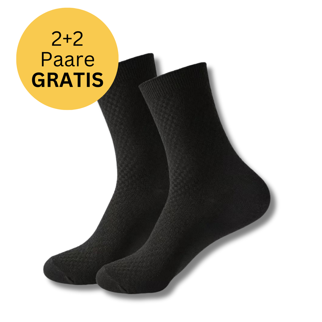 Luxury Bamboo Socks - BambooSoft-2 + 2 Free-Black-5-7-State of Style