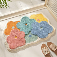 Luxury Bath Mat with Floral Pattern, Extra Soft and Absorbent - Florina-45x70CM-Happy Flower Forest-State of Style