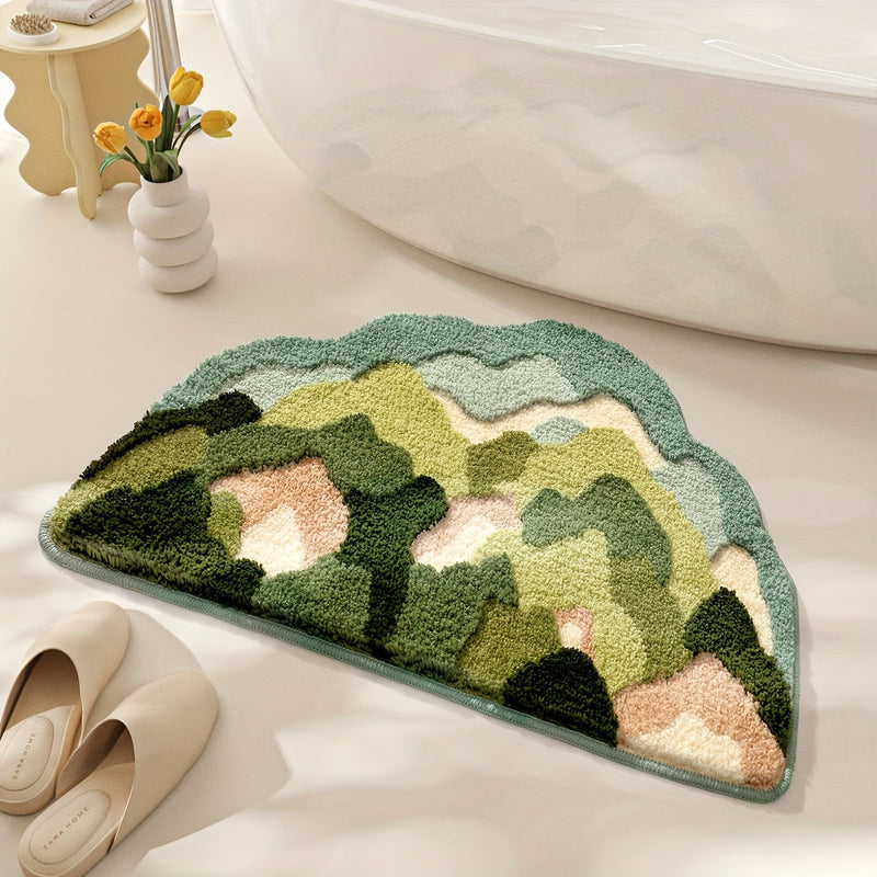 Luxury Bath Mat with Floral Pattern, Extra Soft and Absorbent - Florina-Forest-45x70CM-State of Style