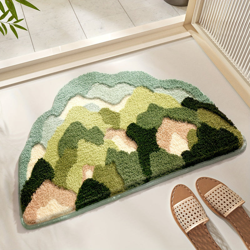 Luxury Bath Mat with Floral Pattern, Extra Soft and Absorbent - Florina-Happy Flower Forest-45x70CM-State of Style