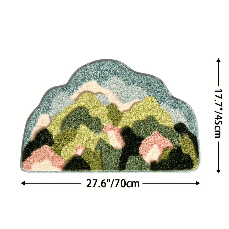 Luxury Bath Mat with Floral Pattern, Extra Soft and Absorbent - Florina-Happy Flower Forest-45x70CM-State of Style