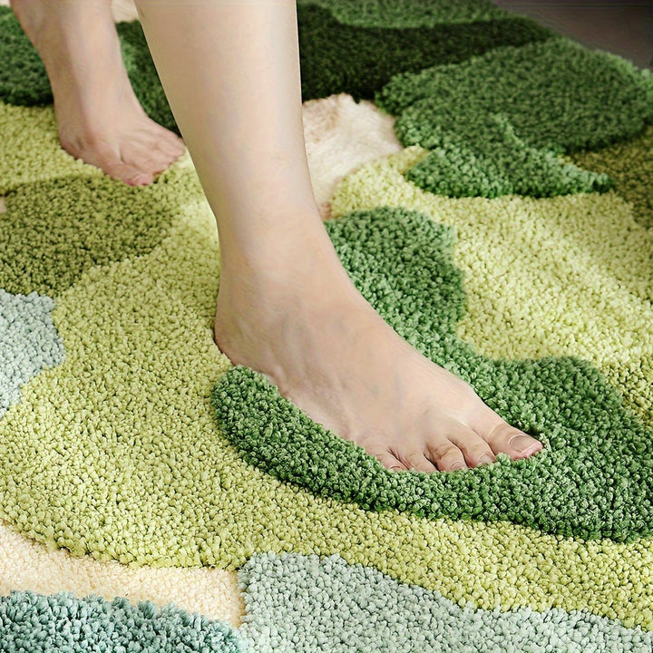 Luxury Bath Mat with Floral Pattern, Extra Soft and Absorbent - Florina-Happy Flower Forest-45x70CM-State of Style