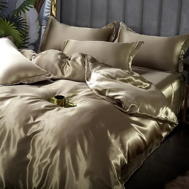 Luxury Bedding Set - SilkEssence-Champagne Gold-90 x 200.00 cm-State of Style