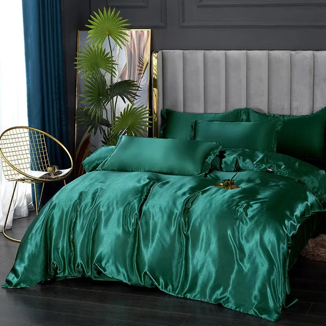 Luxury Bedding Set - SilkEssence-Moonlight blue-90 x 200.00 cm-State of Style