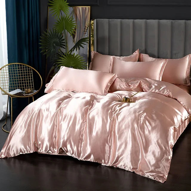 Luxury Bedding Set - SilkEssence-Moonlight blue-90 x 200.00 cm-State of Style