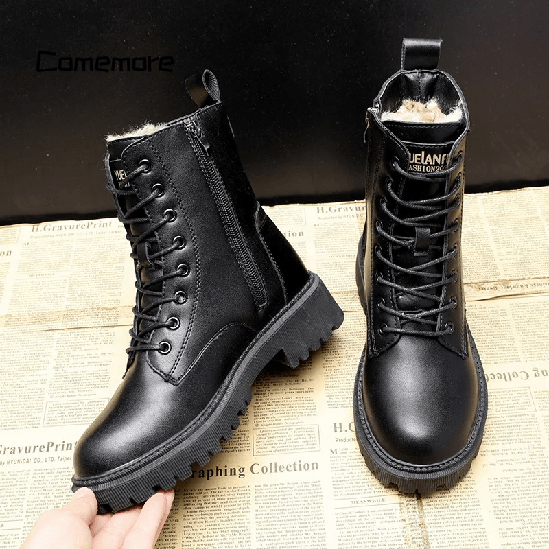 Luxury Black Leather Women's Winter Boots - Bella-3-State of Style