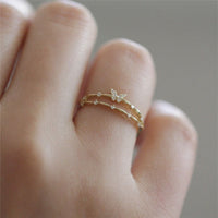 Luxury Butterfly Ring with Sparkling Zirconia - Aurielle-Gold-State of Style
