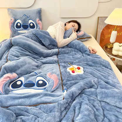 Luxury Cartoon Blanket and Cushion Set - Nomi-Single (105x145cm)-Stitch-State of Style