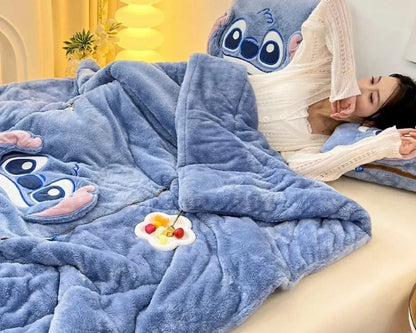 Luxury Cartoon Blanket and Cushion Set - Nomi-Single (105x145cm)-Stitch-State of Style
