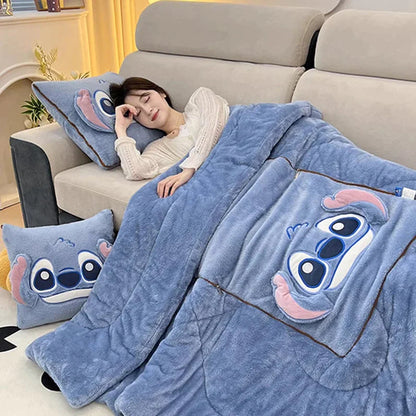 Luxury Cartoon Blanket and Cushion Set - Nomi-Single (105x145cm)-Stitch-State of Style