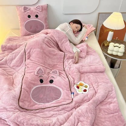 Luxury Cartoon Blanket and Cushion Set - Nomi-Single (105x145cm)-Stitch-State of Style