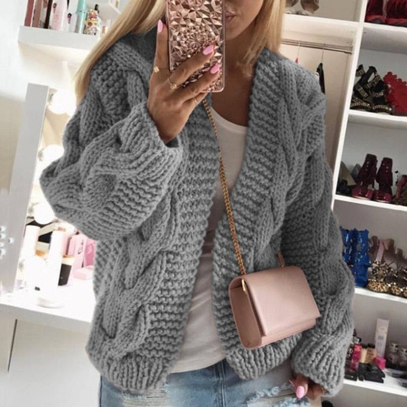 Luxury Cashmere Ladies Cardigan - Camille-Grey-S-State of Style