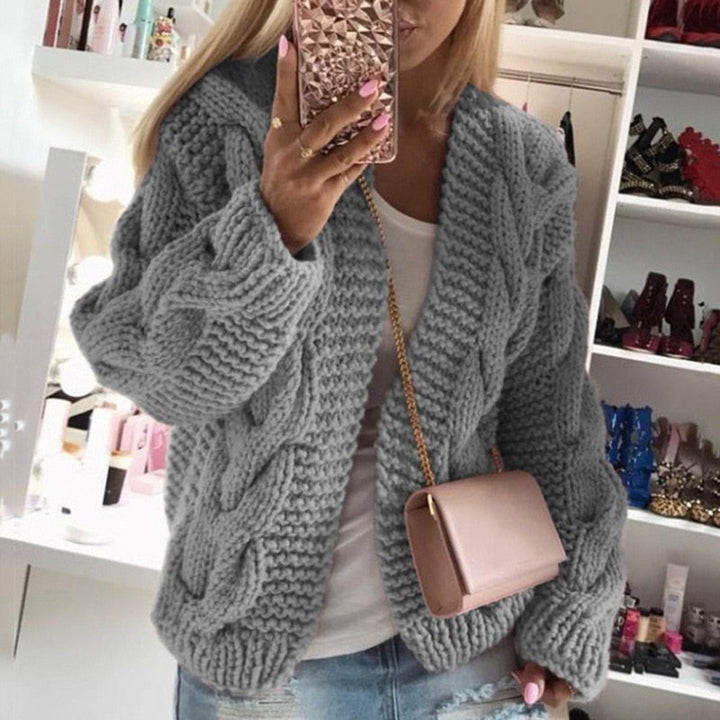Luxury Cashmere Ladies Cardigan - Camille-Grey-S-State of Style
