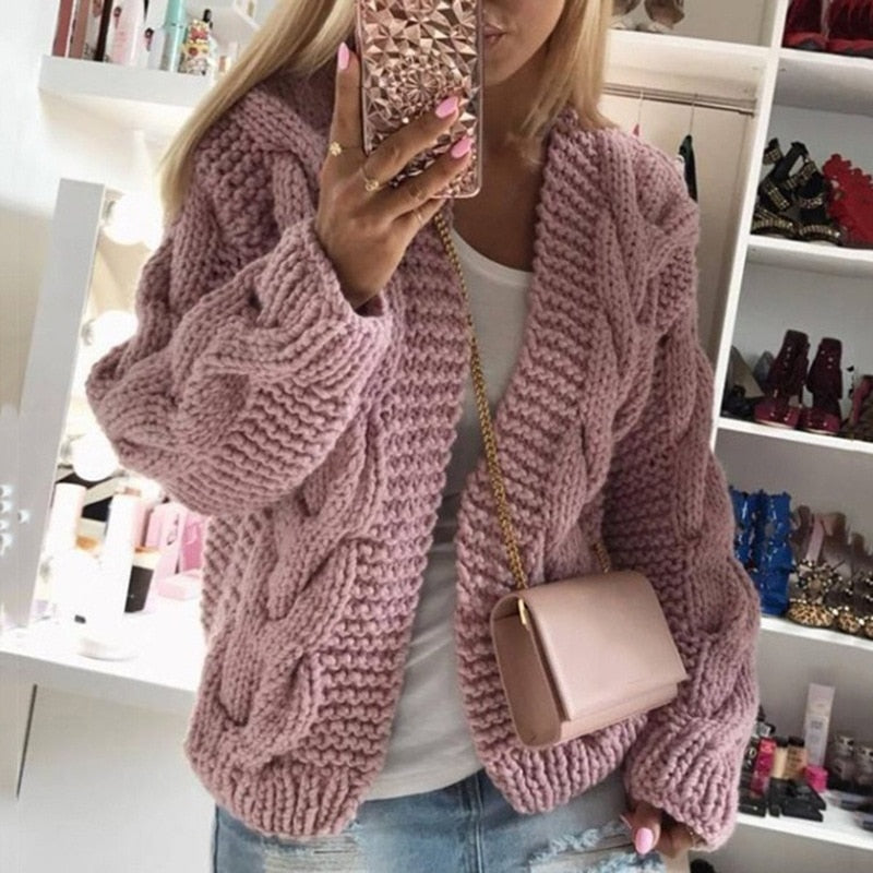 Luxury Cashmere Ladies Cardigan - Camille-Pink-S-State of Style