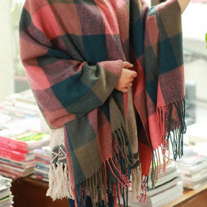 Luxury Cashmere Ladies Scarf - Marlowe-Green Pink-State of Style