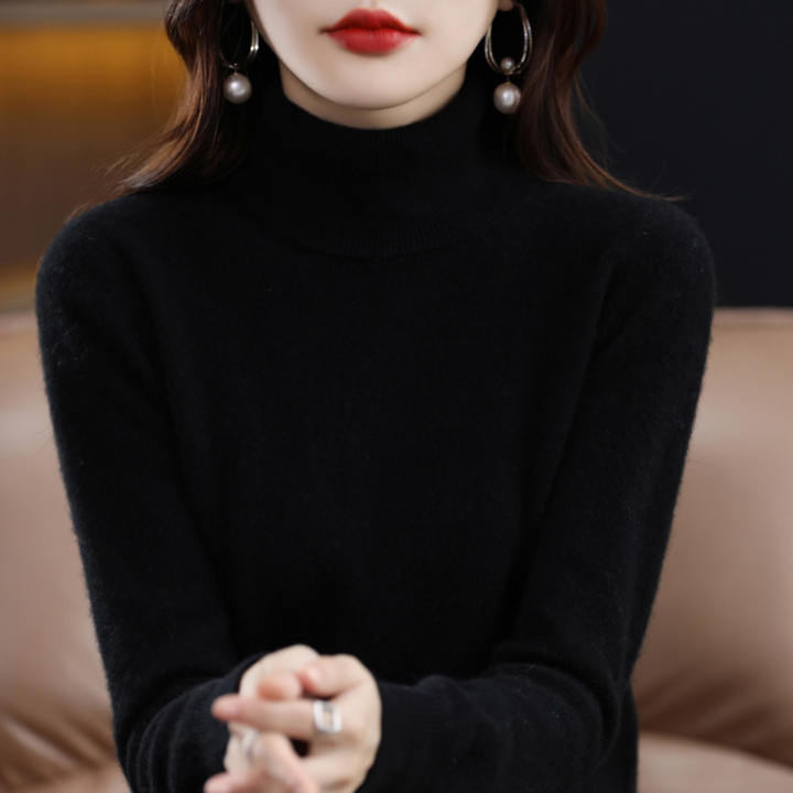 Luxury Cashmere Ladies Turtleneck - Elena-Black-S-State of Style