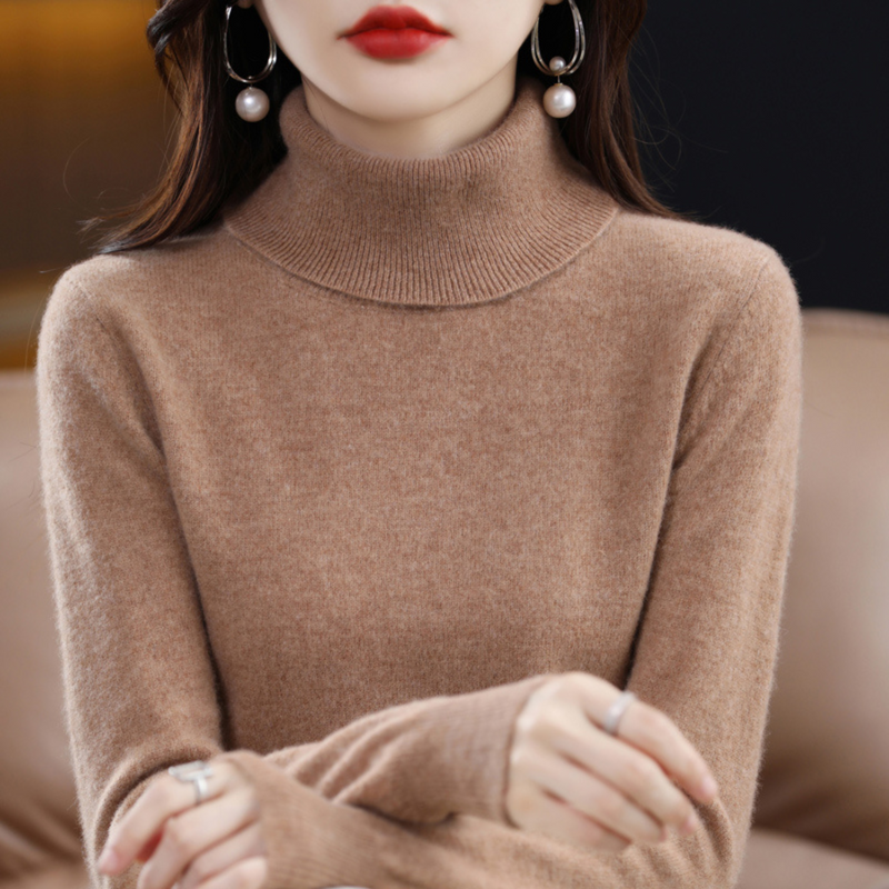 Luxury Cashmere Ladies Turtleneck - Elena-Brown-S-State of Style
