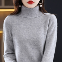Luxury Cashmere Ladies Turtleneck - Elena-Grey-S-State of Style