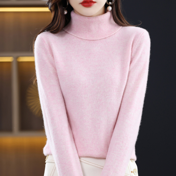 Luxury Cashmere Ladies Turtleneck - Elena-Light pink-S-State of Style