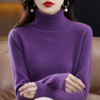 Luxury Cashmere Ladies Turtleneck - Elena-Purple-S-State of Style
