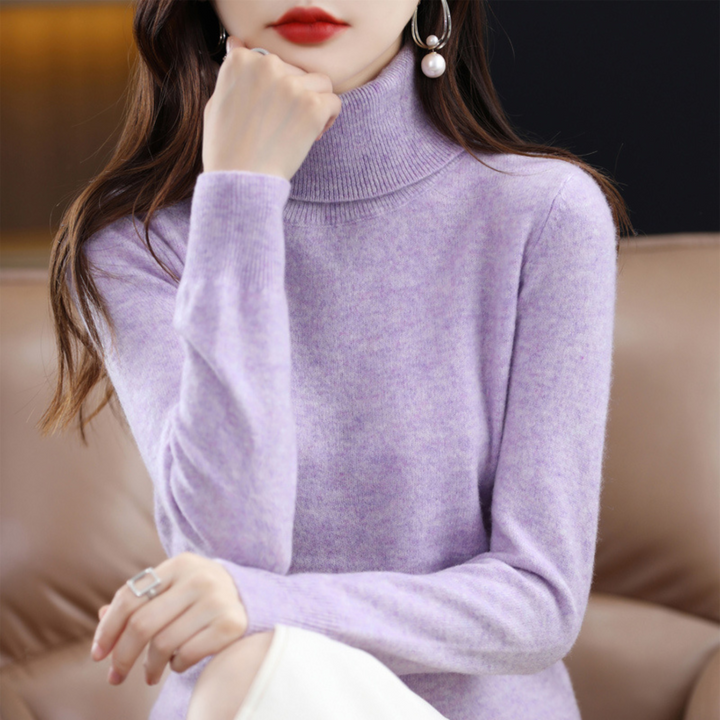 Luxury Cashmere Ladies Turtleneck - Elena-Purple2-S-State of Style