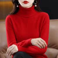 Luxury Cashmere Ladies Turtleneck - Elena-Red-S-State of Style