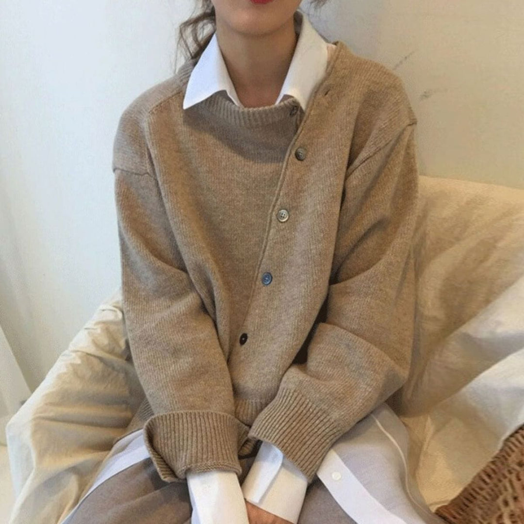 Luxury Cashmere Vest with Button Details - Aurora-Brown-S-State of Style