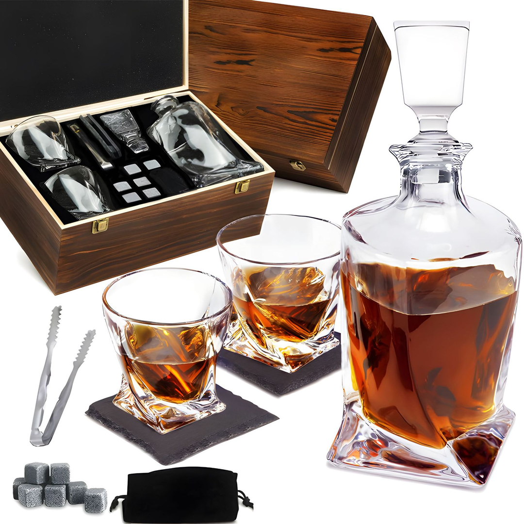 Luxury Crystal Whiskey Carafe and Glass Set - WhiskeyWave-State of Style