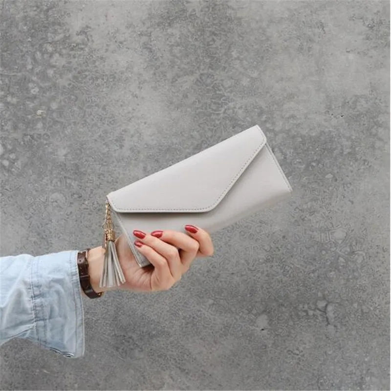 Luxury Designer Wallets – Short PU Cardholders & Long Leather Purses-Grey-State of Style