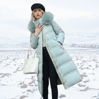 Luxury Faux Fur Winter Coat for Women - Amara-Light blue-S-State of Style