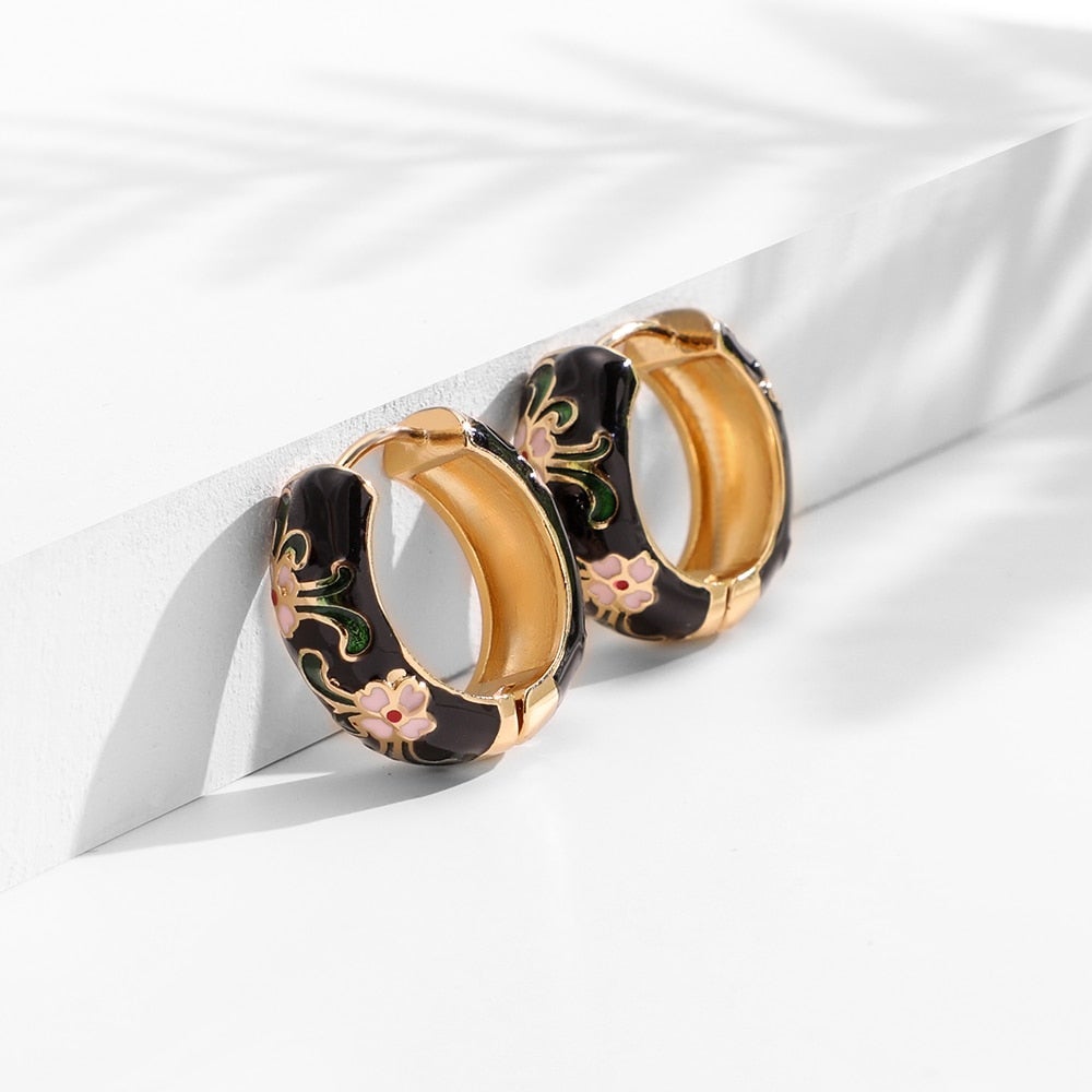 Luxury Flower Earrings - Roselle-Black-State of Style