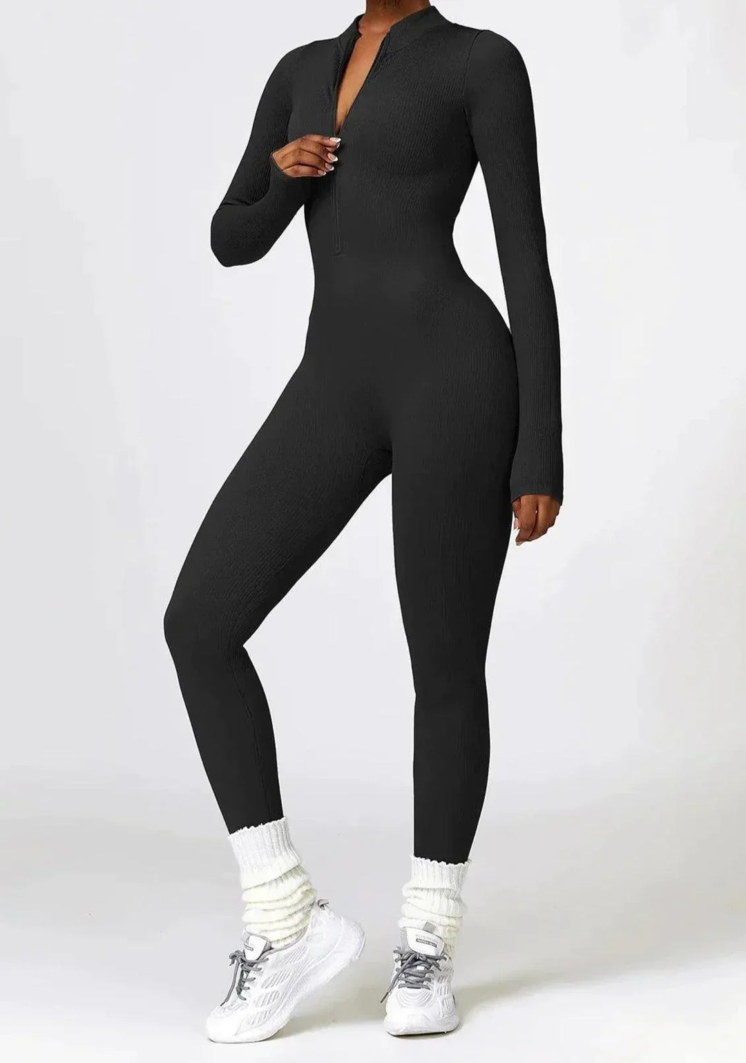 Luxury Full-Body Romper with Long Sleeves - Lisa-Black-XS-State of Style