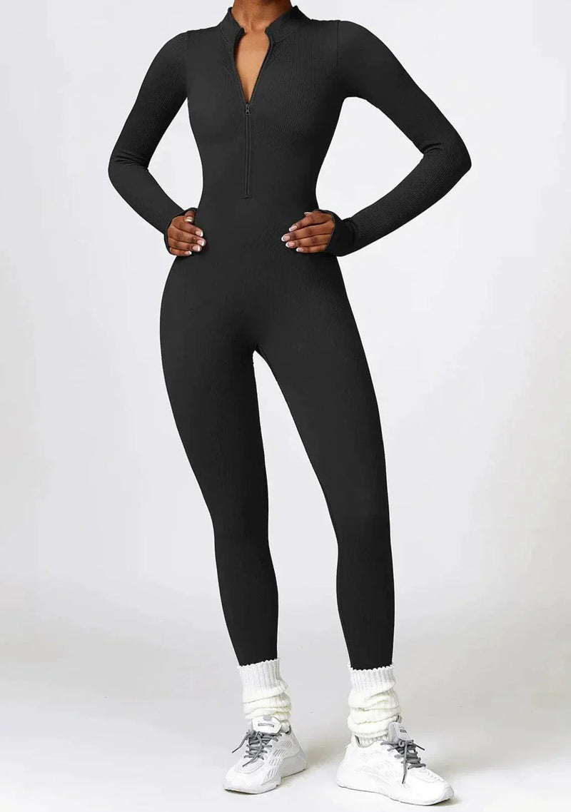 Luxury Full-Body Romper with Long Sleeves - Lisa-Black-XS-State of Style