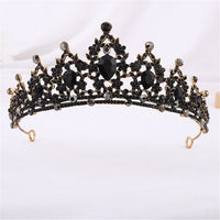 Luxury Gold Crystal Crown – Vintage-Style Regal Tiara-Black-State of Style