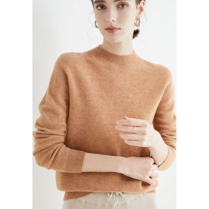 Luxury Knitted Cashmere Jumper for Women - Evelina-Gold-S-State of Style