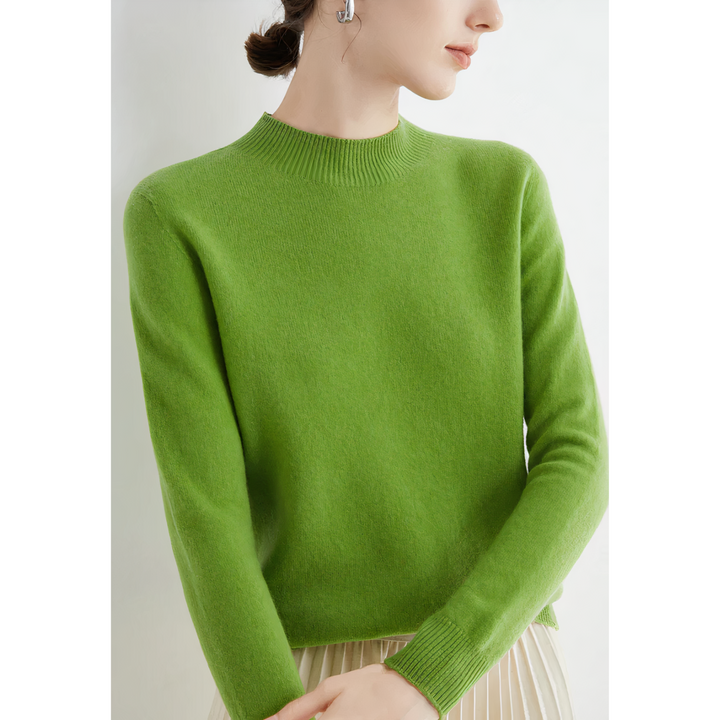 Luxury Knitted Cashmere Jumper for Women - Evelina-Light Green-S-State of Style