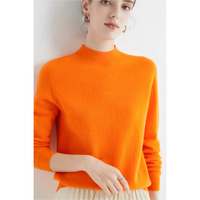 Luxury Knitted Cashmere Jumper for Women - Evelina-Orange-S-State of Style