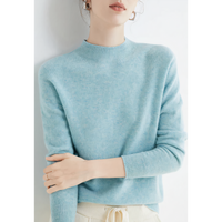 Luxury Knitted Cashmere Jumper for Women - Evelina-Sky Blue-S-State of Style