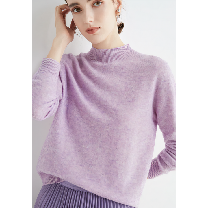 Luxury Knitted Cashmere Sweater for Women - Evelina-Lavender-S-State of Style