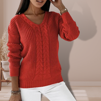 Luxury Knitted Ladies' Sweater - Vivienne-Red-S-State of Style