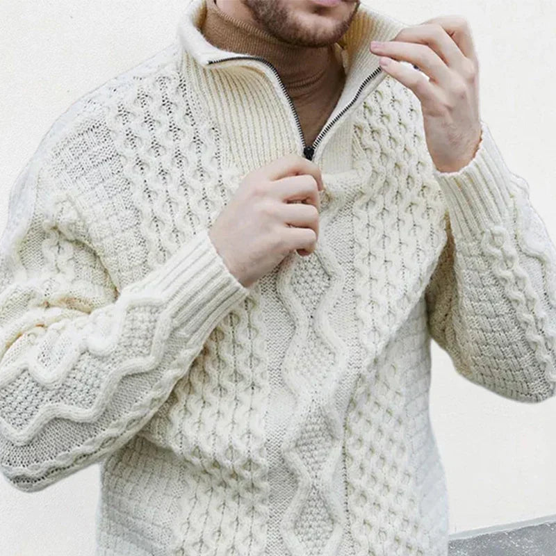 Luxury Knitted Sweater for Men - KnitCraft-Black-M-State of Style