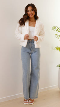 Luxury Ladies Crop Jacket - Veloura-White-XS-State of Style
