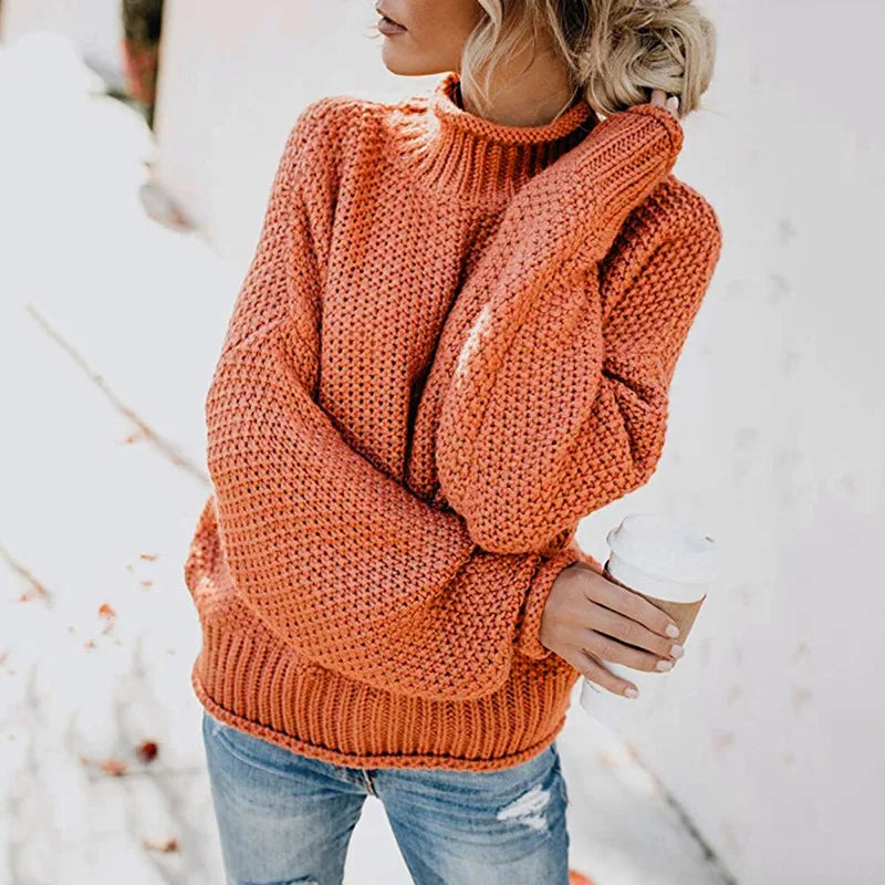 Luxury Ladies Roll Neck - Emma-Orange-S-State of Style