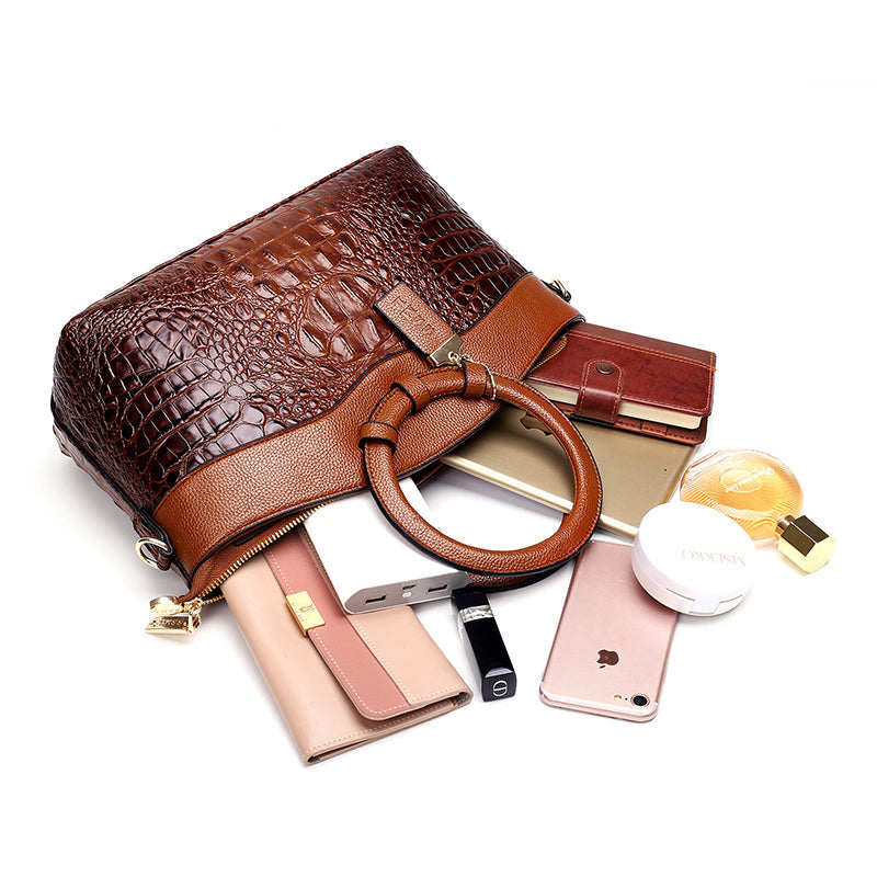 Luxury Leather Shoulder Bag - Liva-Grey-State of Style